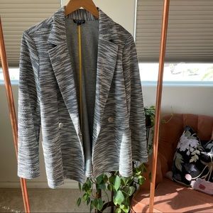 TOPSHOP Gray and White Blazer